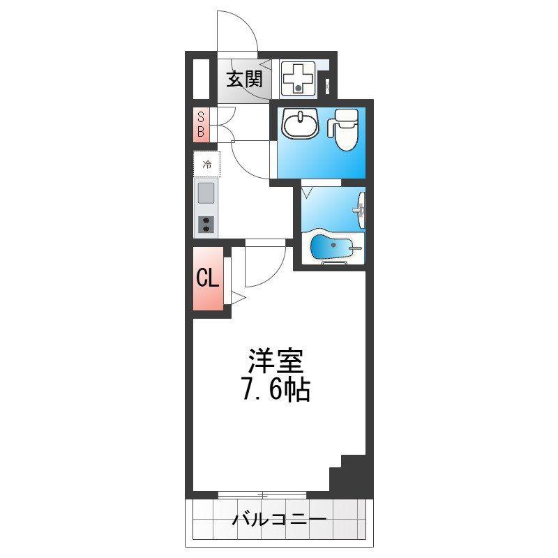 グランドロアール南巽(1K/3階)の間取り写真