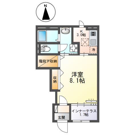 スターテラスII南田町(1K/1階)の間取り写真