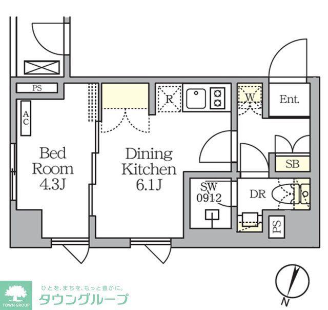 AIFLAT明大前(1DK/2階)の間取り写真