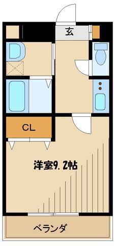 レジデンス淵野辺(1K/2階)の間取り写真