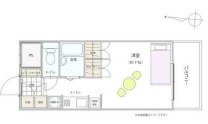 厚木アザレアビル(1K/7階)の間取り写真