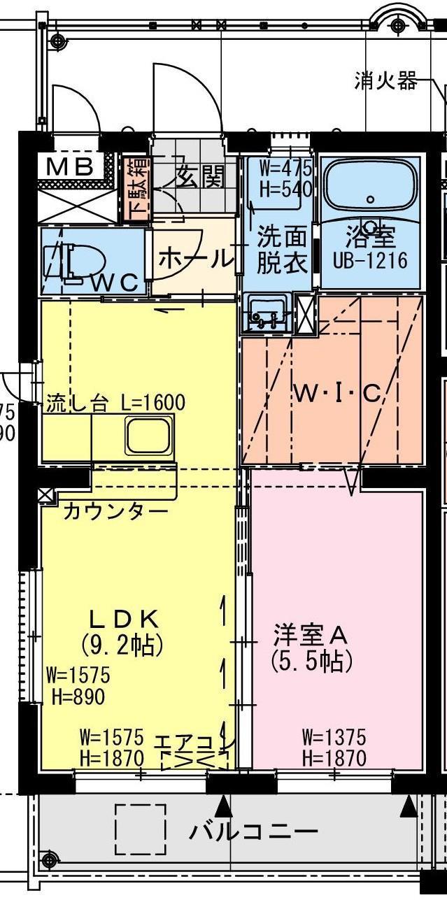 ソレアード権現(1LDK/1階)の間取り写真