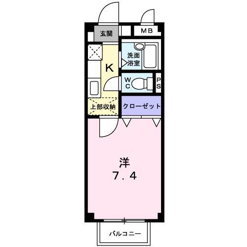 エクセル杉(1K/1階)の間取り写真