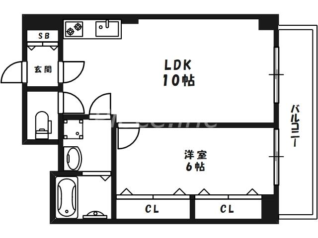 シティハイツサルキ(1LDK/5階)の間取り写真