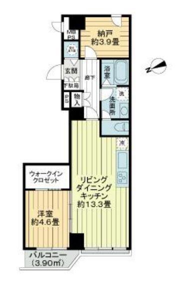 ライオンズステーションプラザ半蔵門(1SLDK/4階)の間取り写真