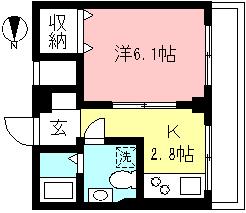 リヴェール永山(1K/3階)の間取り写真