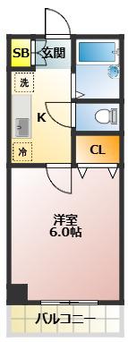 アーク目白(1K/3階)の間取り写真