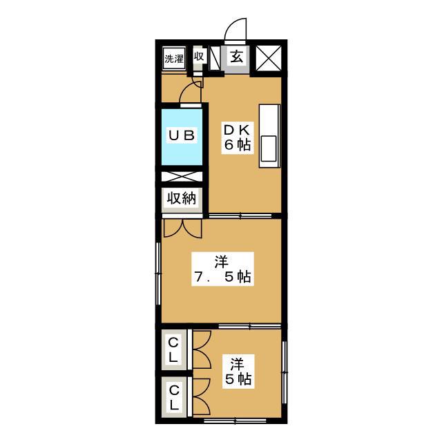 アンソン御殿山(2DK/2階)の間取り写真