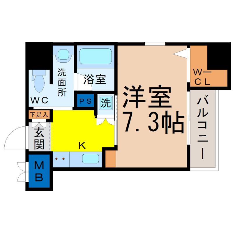 アビタシオン今池パルク(ワンルーム/7階)の間取り写真