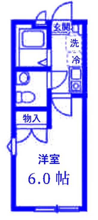 ラクシュミーKIKUNA(ワンルーム/2階)の間取り写真