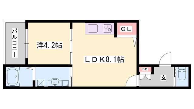 F ASECIA 神屋町(1LDK/2階)の間取り写真