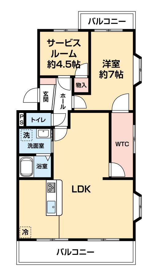 フローラ蜆塚II(2SLDK/2階)の間取り写真
