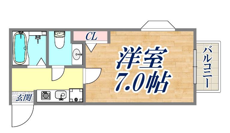 アメニティハイツ須磨寺(1K/2階)の間取り写真
