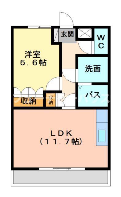 エバーレジデンス(1LDK/1階)の間取り写真