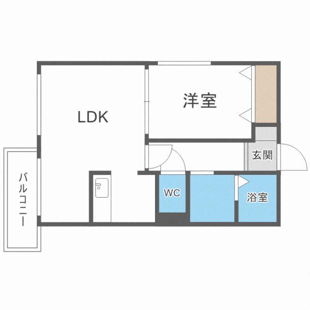 グランメゾン栄通(1LDK/4階)の間取り写真