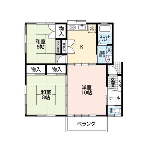 福田ハイツ(3DK/2階)の間取り写真