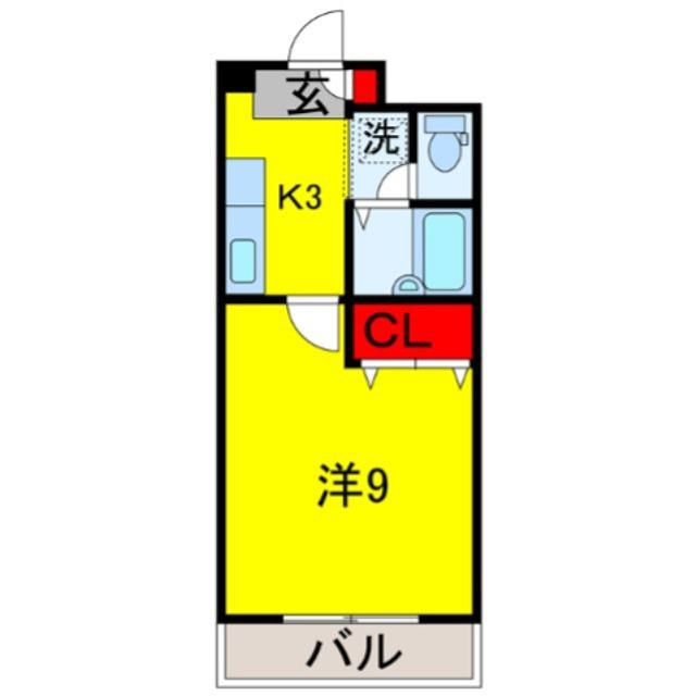 グレース八木3(1K/5階)の間取り写真