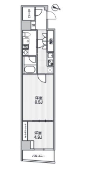 WEAVE BASE -ITABASHI HONCHO 板橋本町(2K/8階)の間取り写真