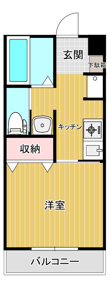 神戸電鉄三田線 田尾寺駅 徒歩2分 2階建 築30年(1K/2階)の間取り写真