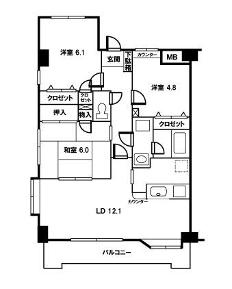 アン・リミエール(3LDK/4階)の間取り写真