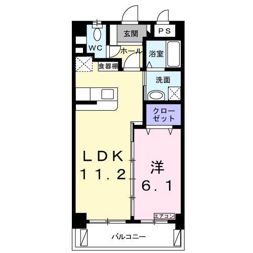 サニーハウストウマ(1LDK/2階)の間取り写真