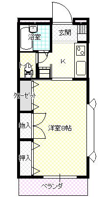 プラザマンション(1K/4階)の間取り写真