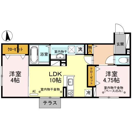 ベルドール(2LDK/1階)の間取り写真