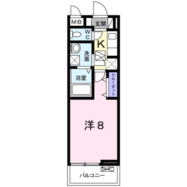 ヴェルテックス(1K/2階)の間取り写真