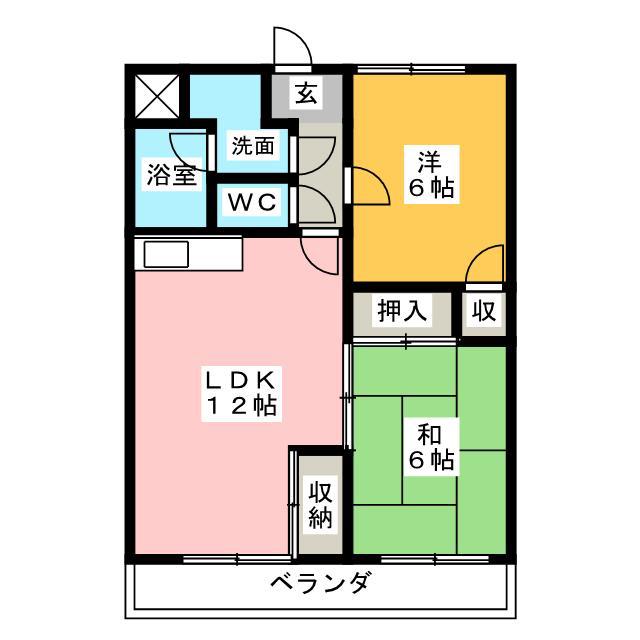 CASA GRANDE(2LDK/1階)の間取り写真