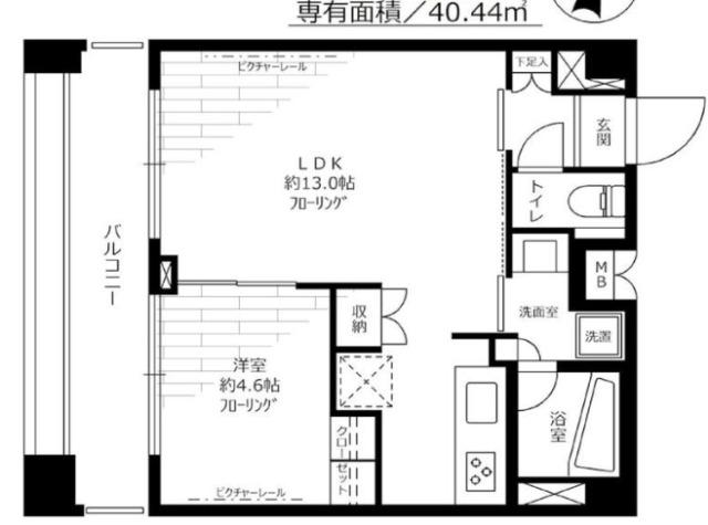 ステージグランデ錦糸町(1LDK/5階)の間取り写真