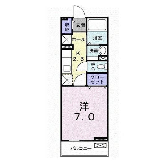 フィオーレ(1K/2階)の間取り写真