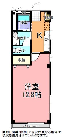 シティービル(1K/2階)の間取り写真