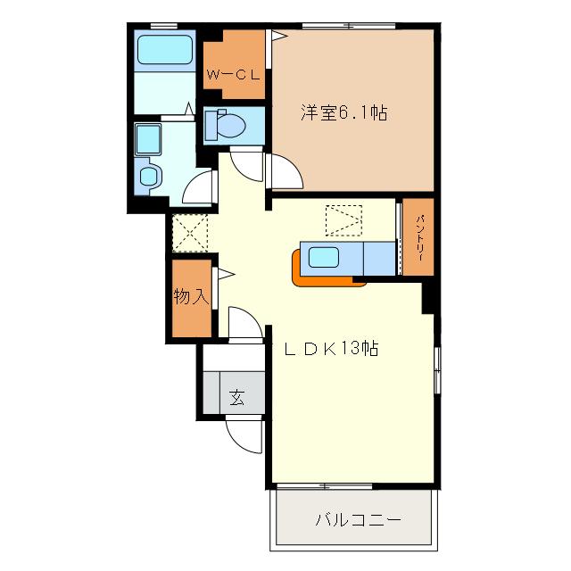 グランドールAOYAMA(1LDK/1階)の間取り写真