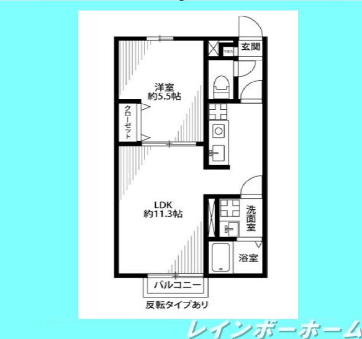 アムール結(1LDK/1階)の間取り写真