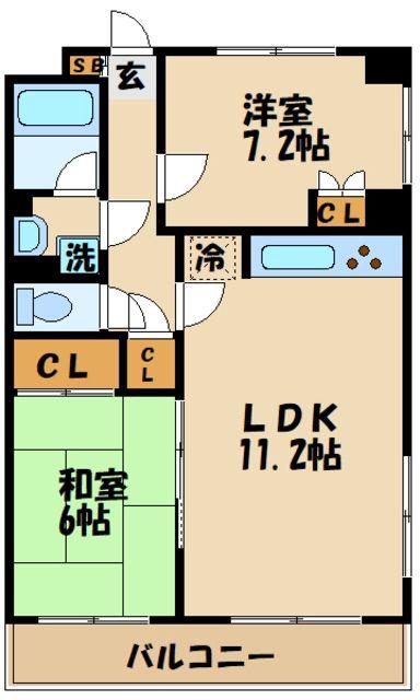 ローズマンション白糸台第3(2LDK/7階)の間取り写真