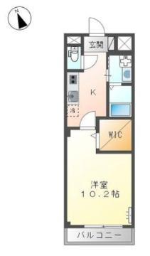 グランコスモB(1K/2階)の間取り写真