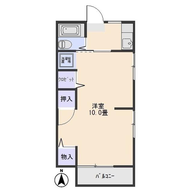 ハイツ下小出(1K/2階)の間取り写真