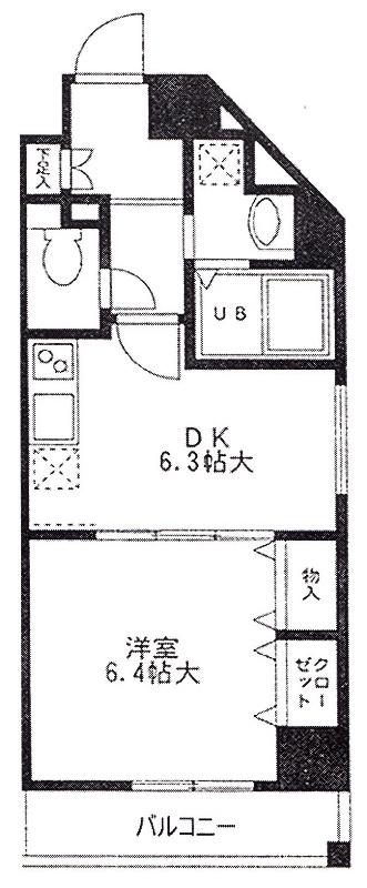 バレンティア赤羽(1DK/5階)の間取り写真