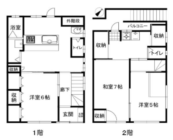 菊水町文化(3DK/1階)の間取り写真