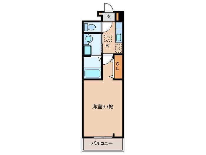 リルーム南草津(1K/2階)の間取り写真