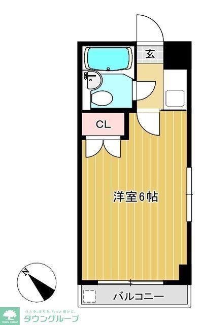 ソレイユV(1K/2階)の間取り写真