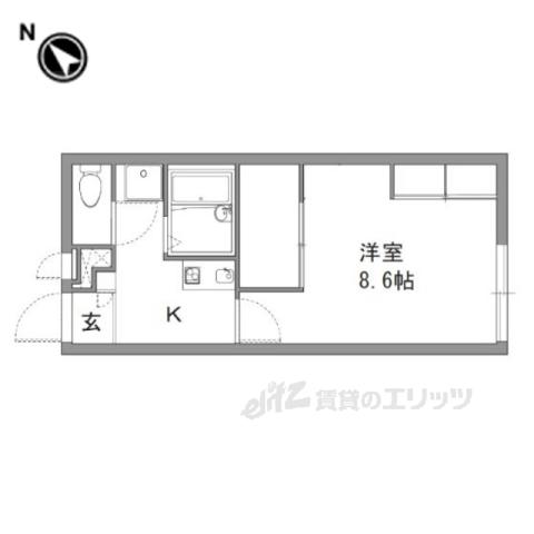 レオパレス寺嶋B(1K/1階)の間取り写真