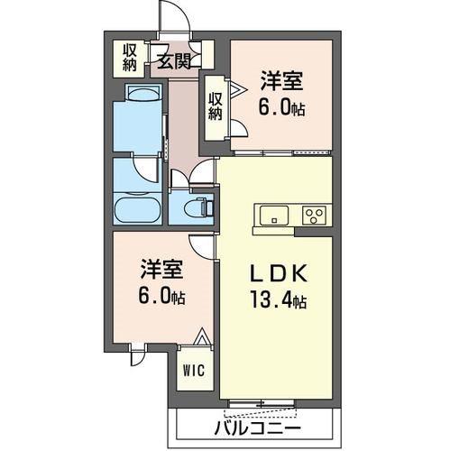 ゴールデンヒルズ(2LDK/2階)の間取り写真