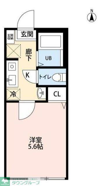 希望ヶ丘サザンプレイス(1K/2階)の間取り写真