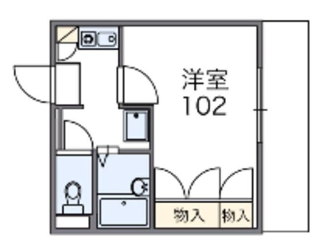 レオパレスツーエイト(1K/1階)の間取り写真