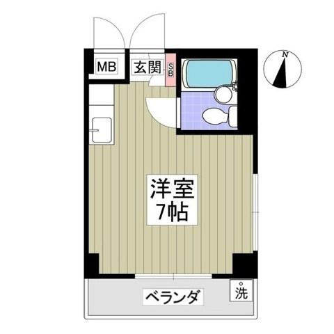 第5新井ビル(ワンルーム/2階)の間取り写真