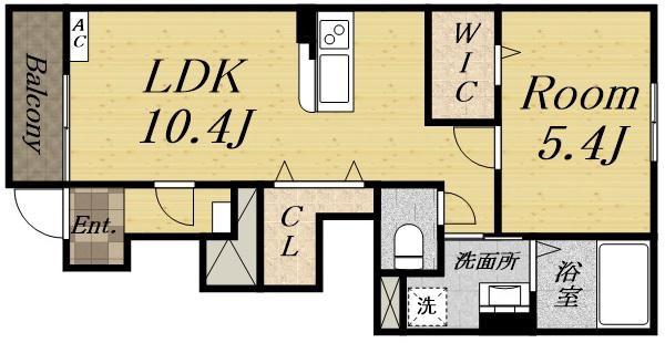 フォレスト宝塚II(1LDK/1階)の間取り写真