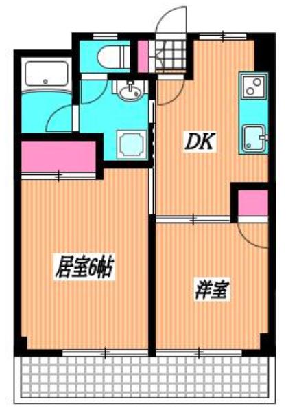 セントラルマンション武蔵野(2DK/5階)の間取り写真