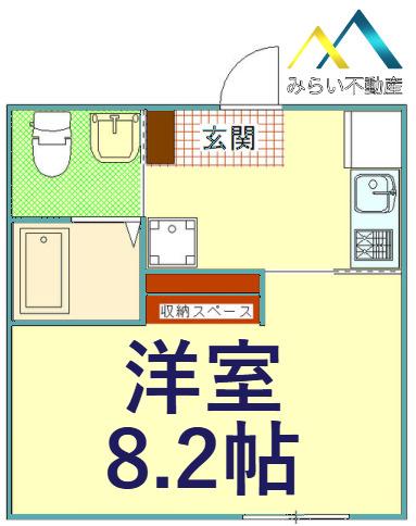 ベイポート(1K/2階)の間取り写真