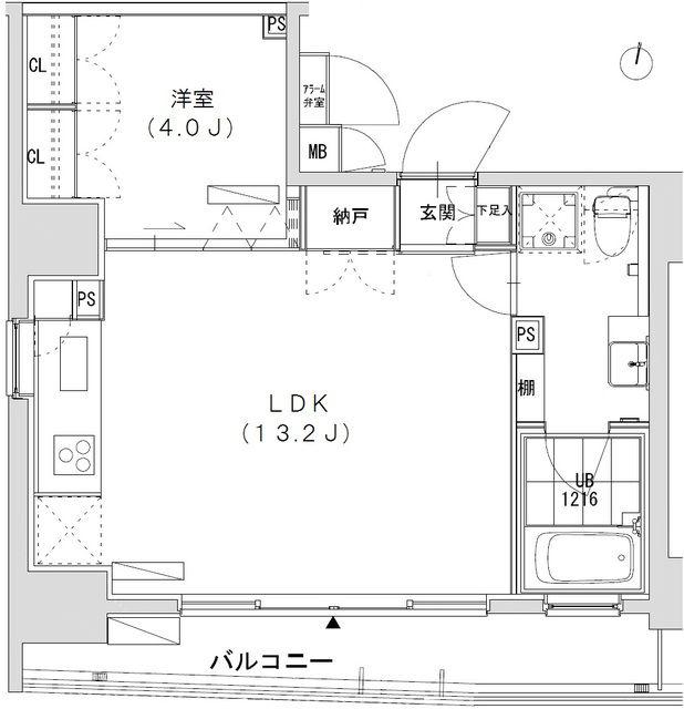 グランディオール広尾テラス(1LDK/10階)の間取り写真